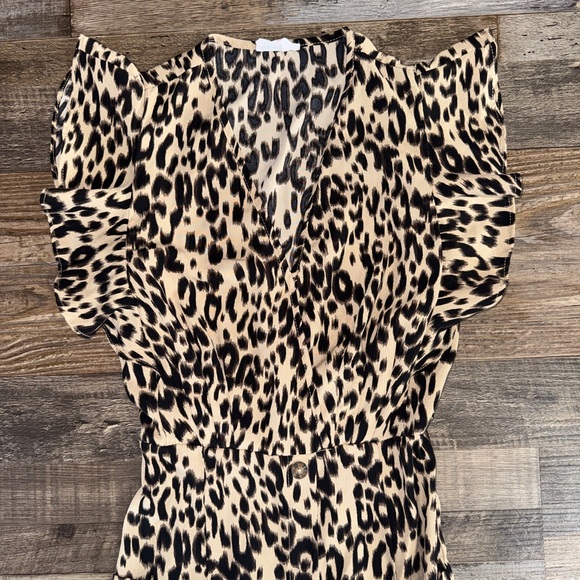Sienna Sky Leopard Print Button Front Midi Dress XS - Picture 5 of 8